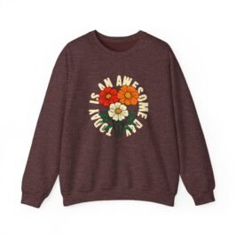 Alternative view of Retro Floral "I Am Awesome" Crewneck Sweatshirt