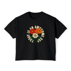 Alternative view of Retro Floral "I Am Awesome" Boxy Tee