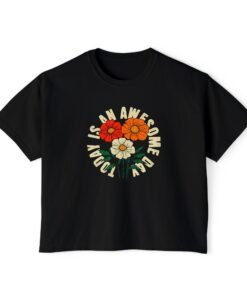 Alternative view of Retro Floral "I Am Awesome" Boxy Tee