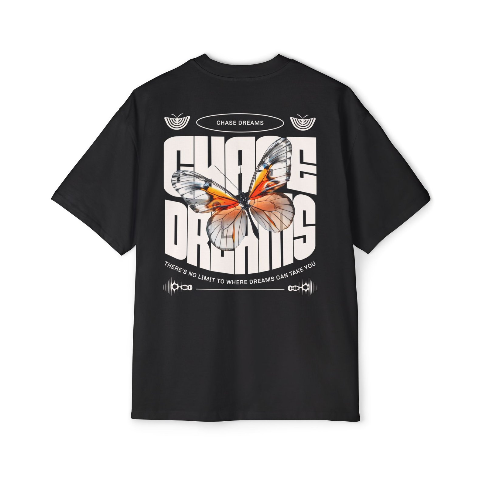 Chase Dreams Butterfly Graphic Tee — Men’s Oversized Red Shirt - Image 3