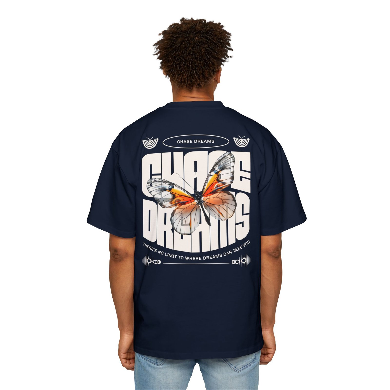 Chase Dreams Butterfly Graphic Tee — Men’s Oversized Red Shirt - Image 6