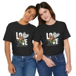 Alternative view of Love Floral Heart Tee — Inspirational "LOVE" Graphic T‑Shirt