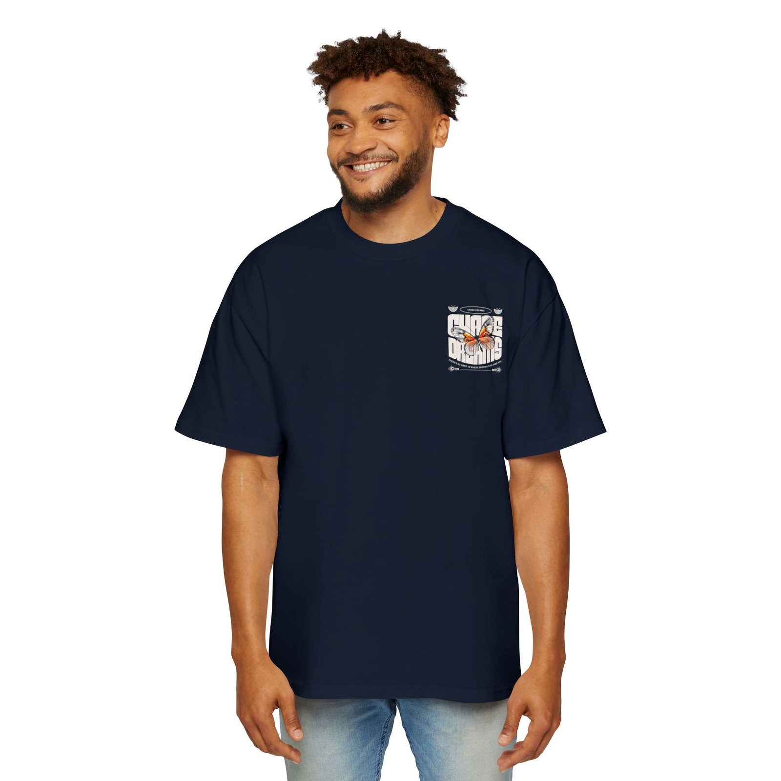 Chase Dreams Butterfly Graphic Tee — Men’s Oversized Red Shirt - Image 5
