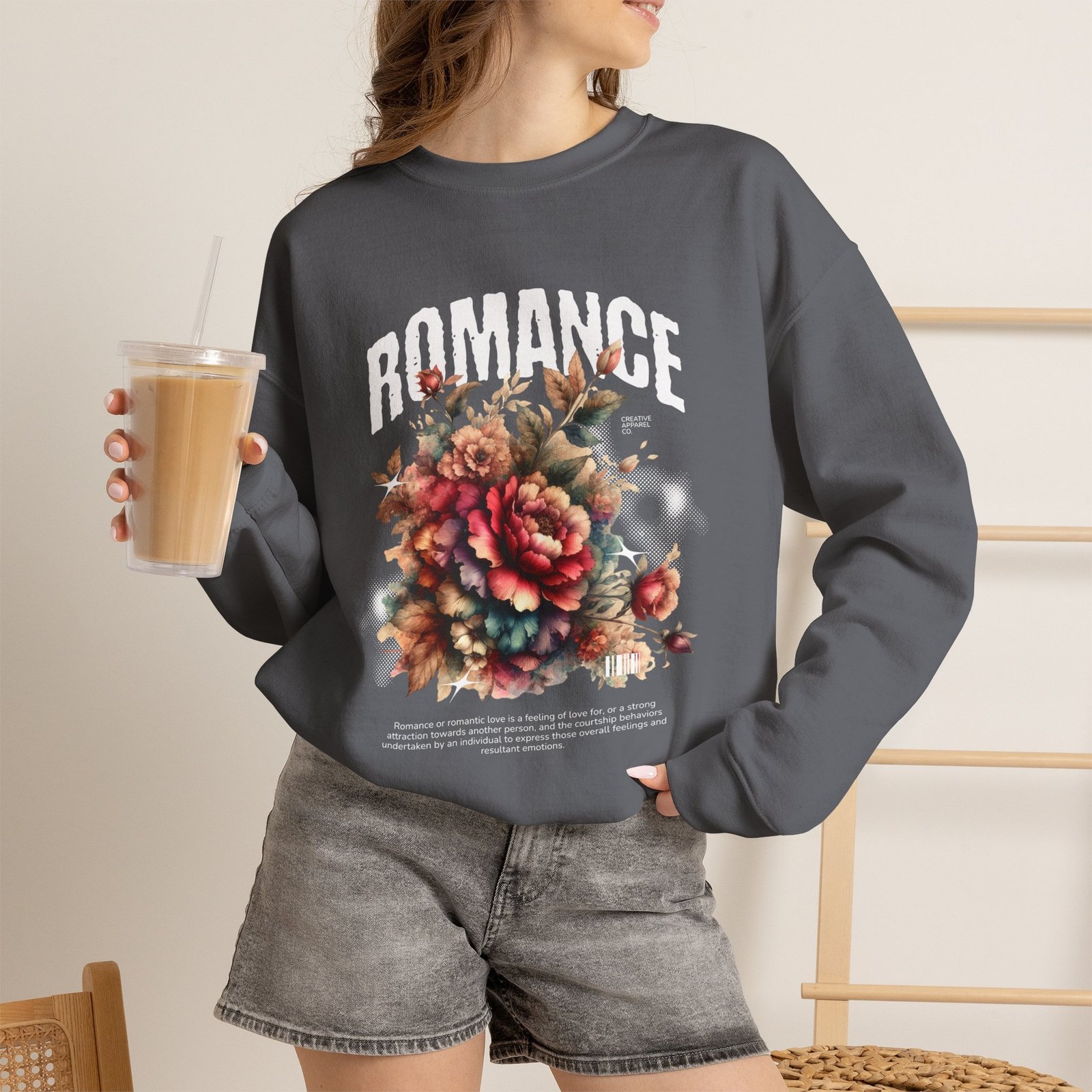 Romance Floral Crewneck Sweatshirt — Vintage Bouquet Graphic - Image 27