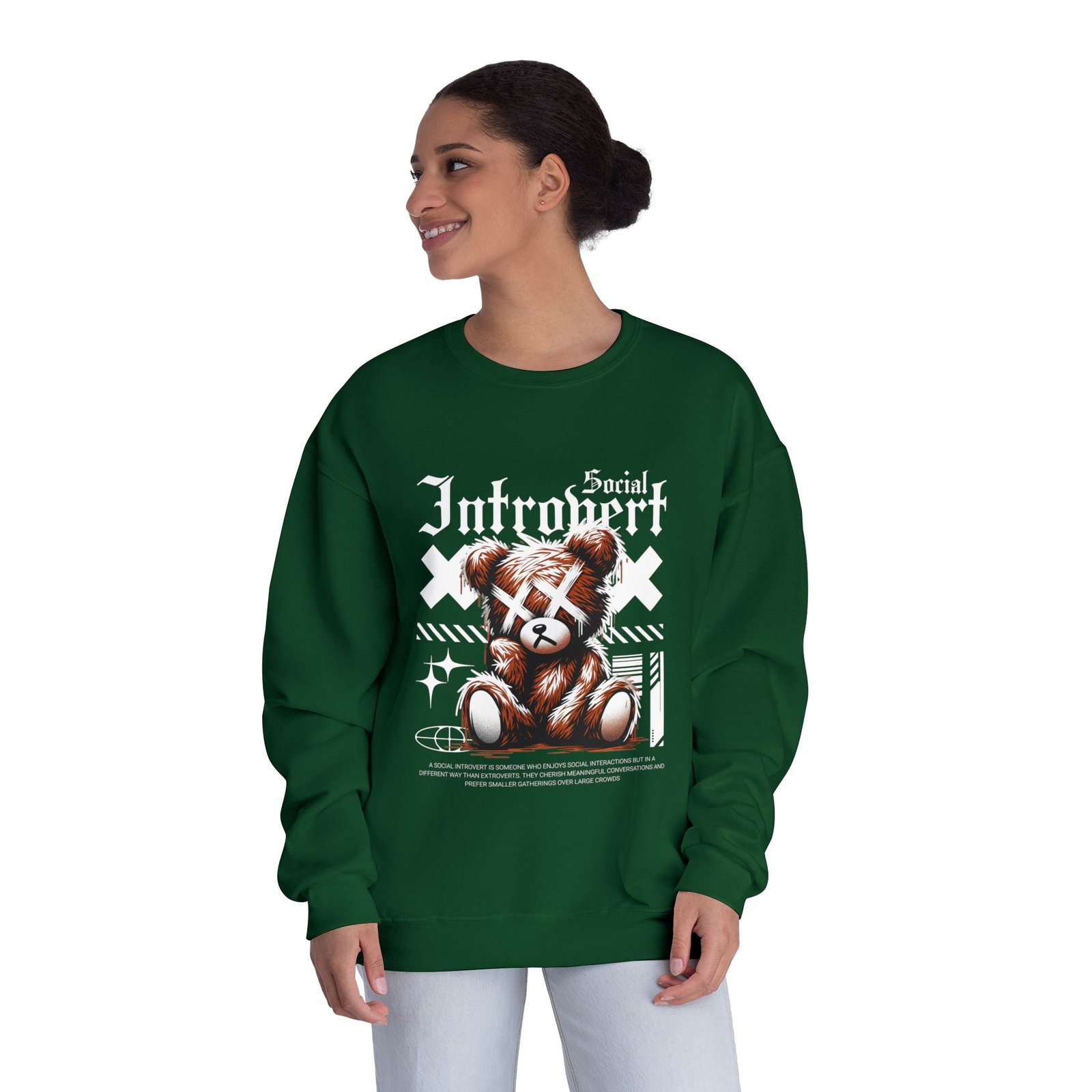 Introvert Social Bear Sweatshirt — Cozy Graphic Crewneck for Homebodies - Image 12