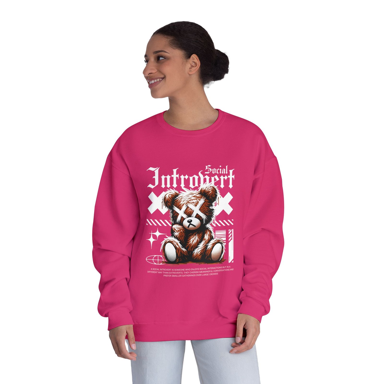 Introvert Social Bear Sweatshirt — Cozy Graphic Crewneck for Homebodies - Image 21