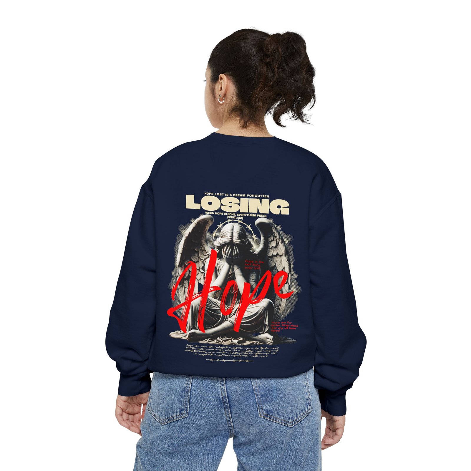 Hope Graphic Sweatshirt — 'Losing Hope' Angel Vintage Streetwear - Image 9