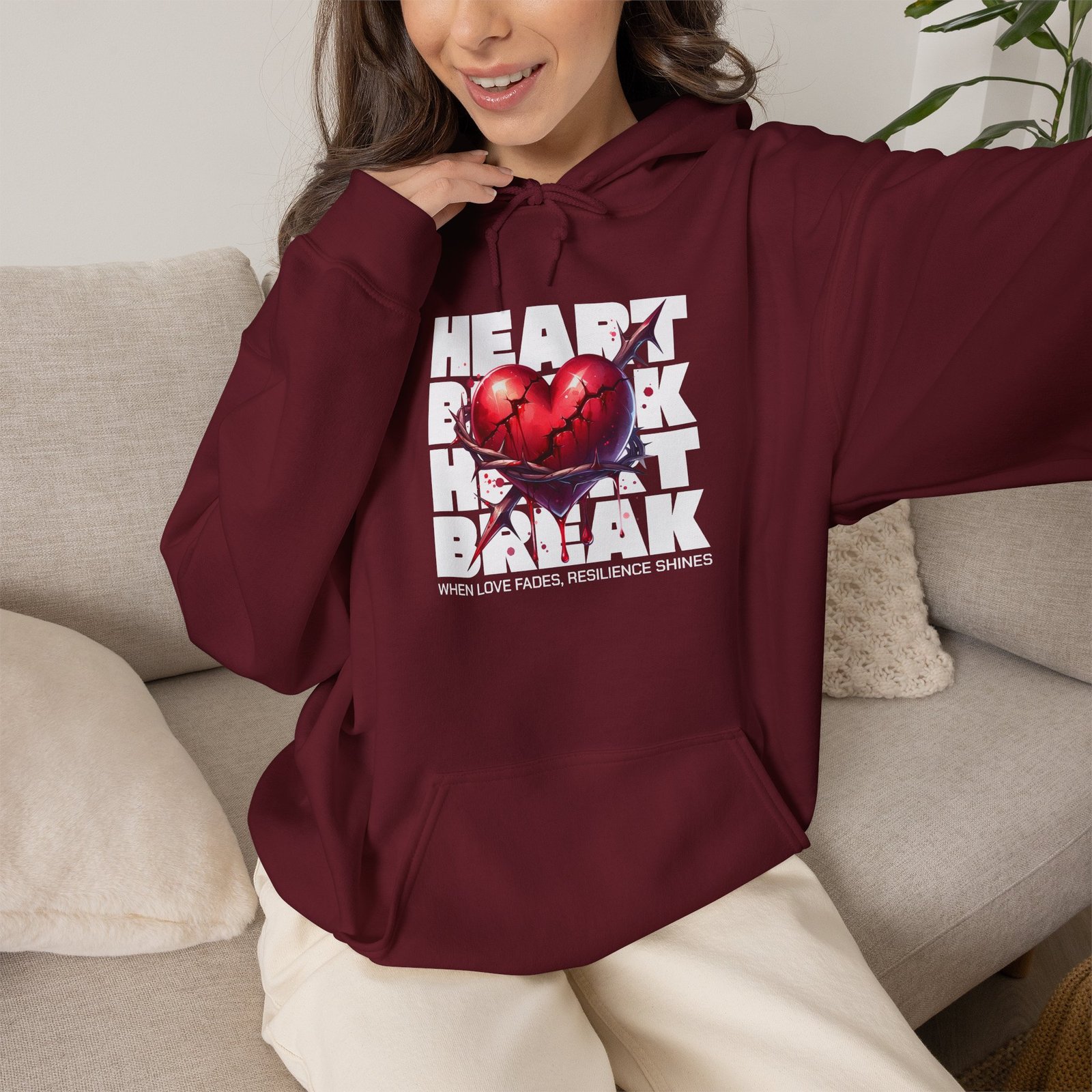 Heart Rock Dakota Hoodie — Heartbroken South Dakota Pride Pullover - Image 3