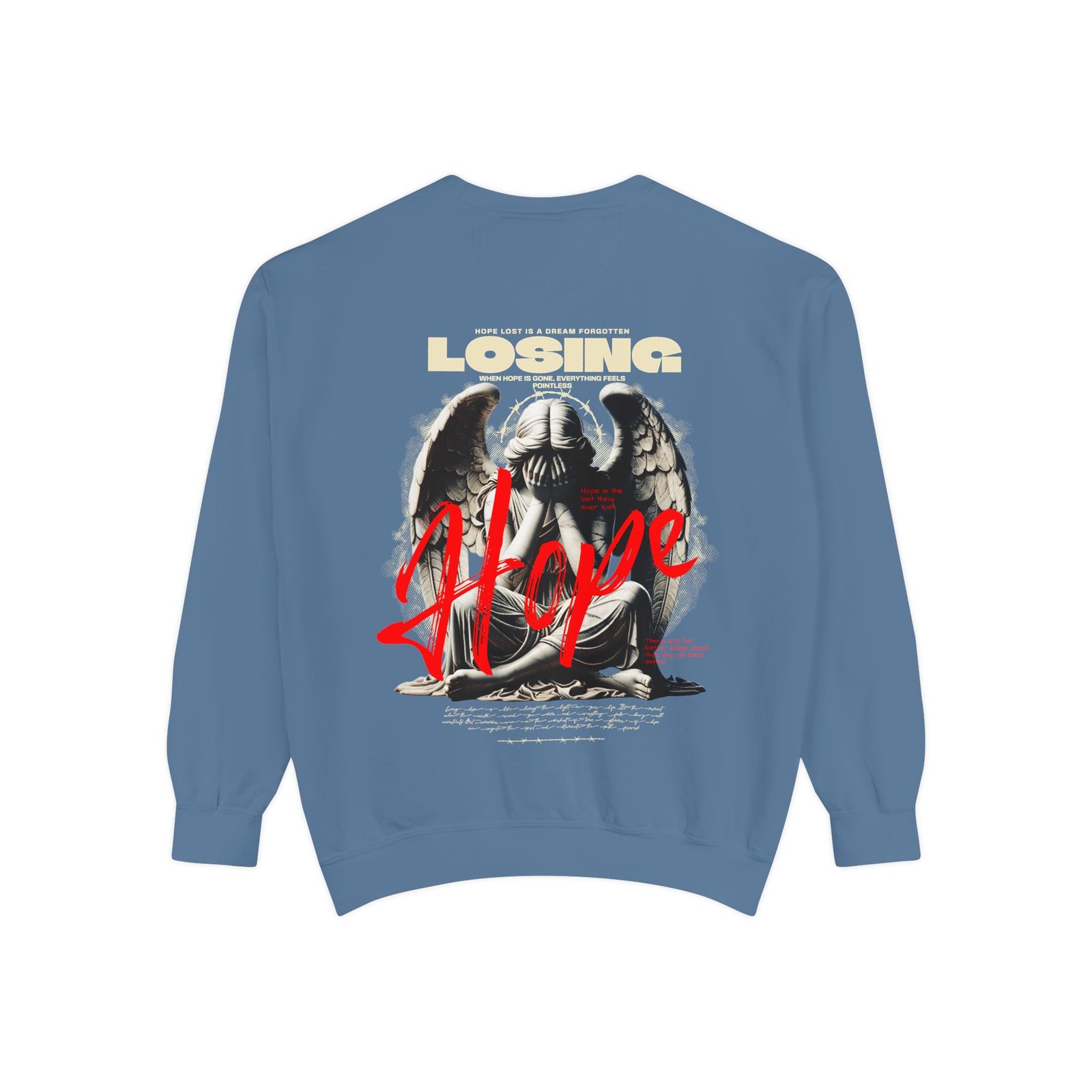 Hope Graphic Sweatshirt — 'Losing Hope' Angel Vintage Streetwear - Image 37