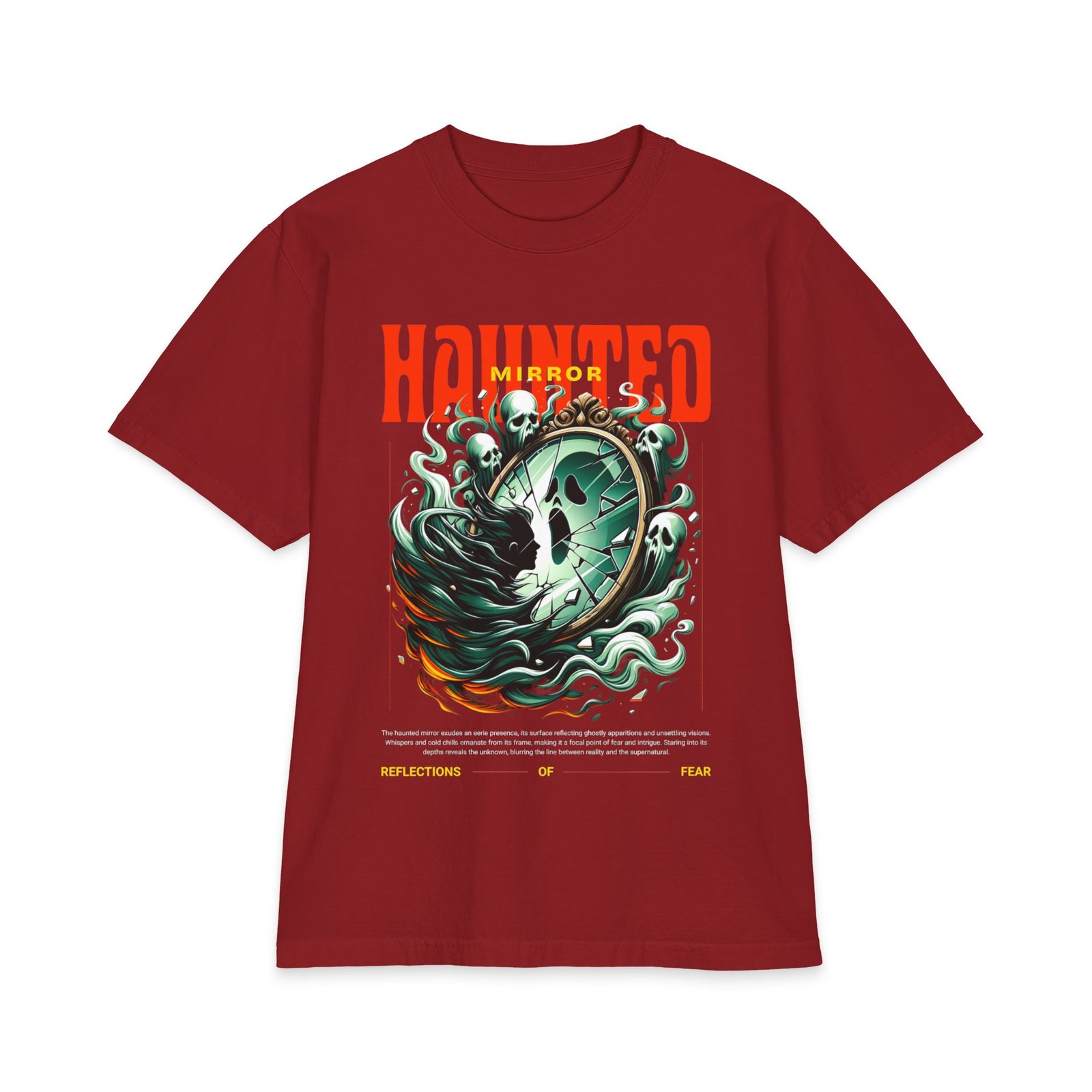 Haunted Mirror Graphic T-Shirt — Spooky Ghost Wave Halloween Tee - Image 9