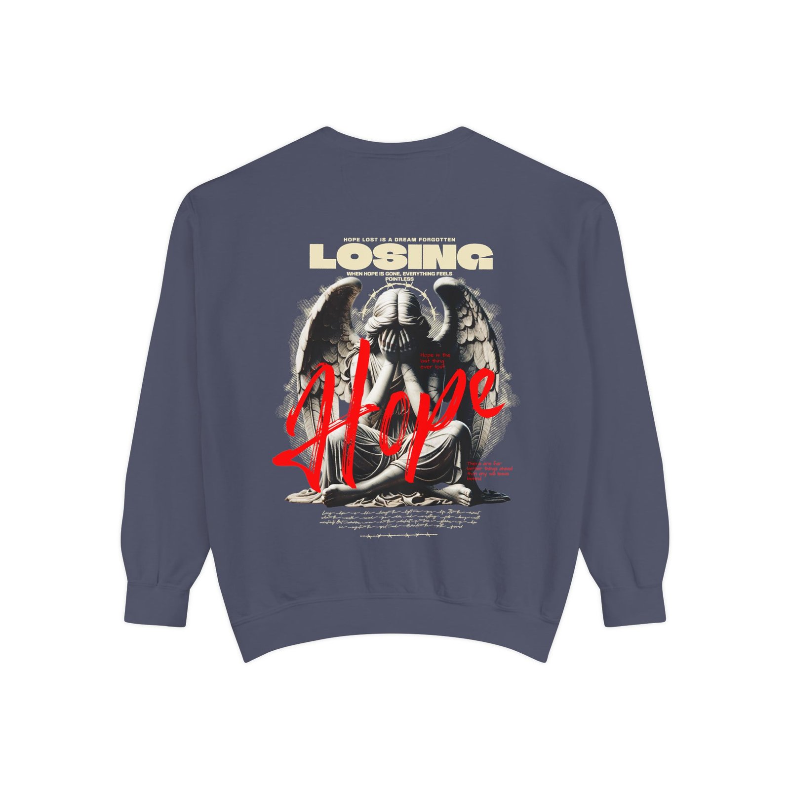 Hope Graphic Sweatshirt — 'Losing Hope' Angel Vintage Streetwear - Image 45