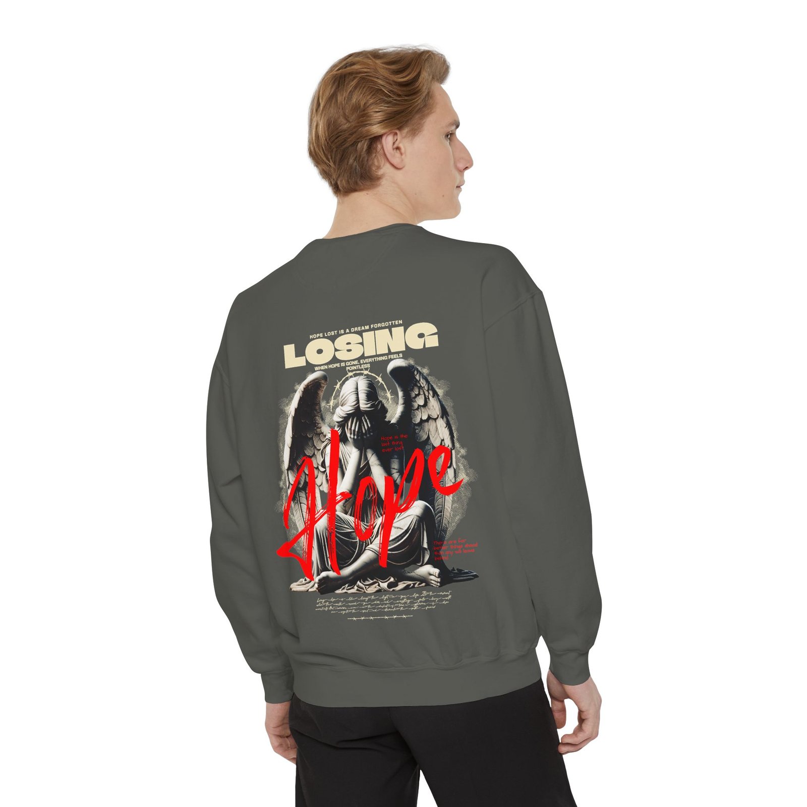 Hope Graphic Sweatshirt — 'Losing Hope' Angel Vintage Streetwear - Image 14