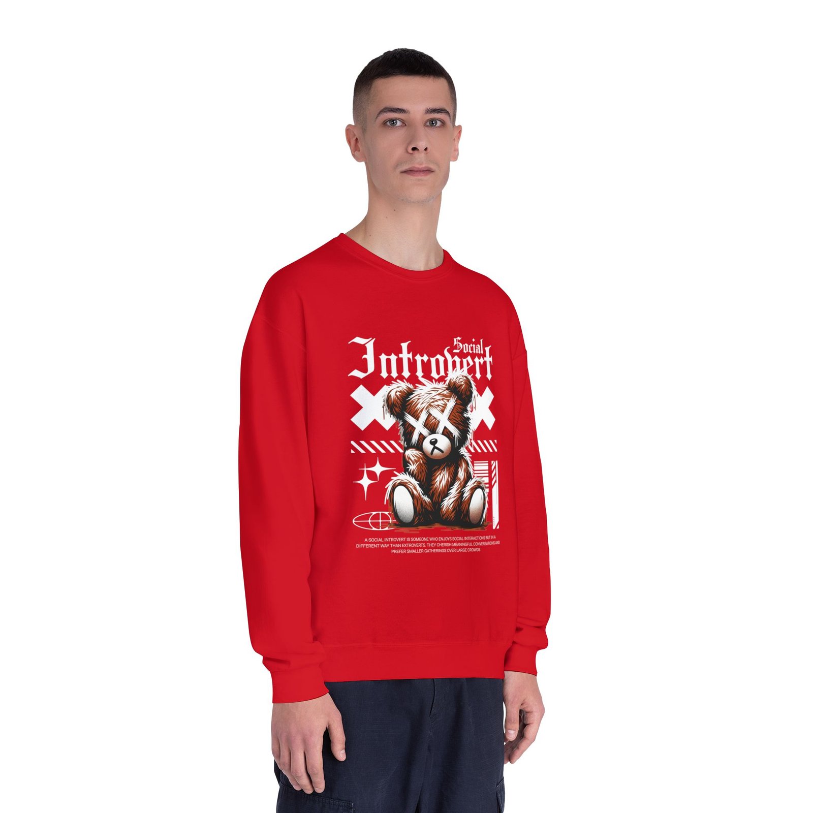Introvert Social Bear Sweatshirt — Cozy Graphic Crewneck for Homebodies - Image 26