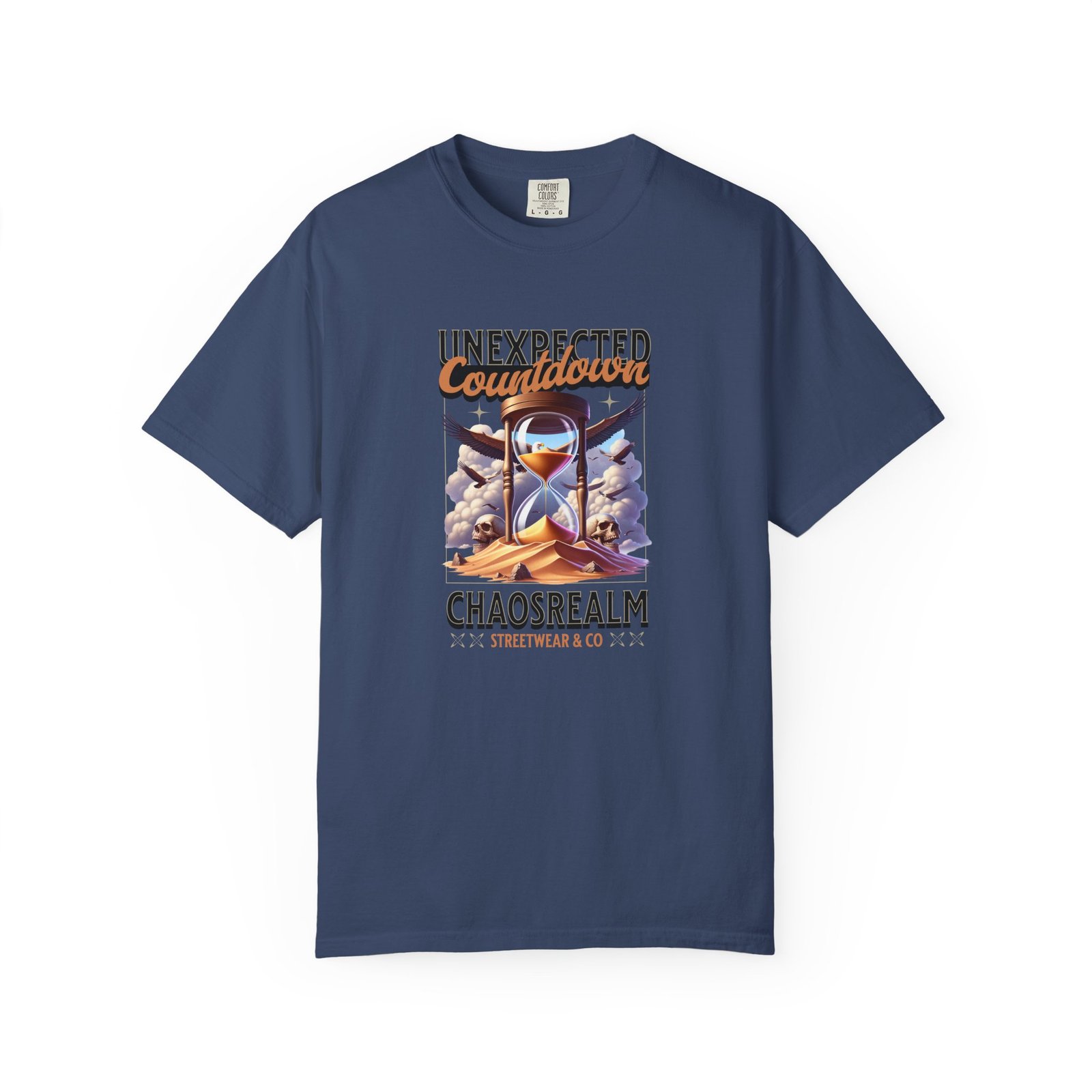 Unexpected Countdown Chaosrealm T-Shirt — Hourglass Sunset Graphic Tee - Image 20
