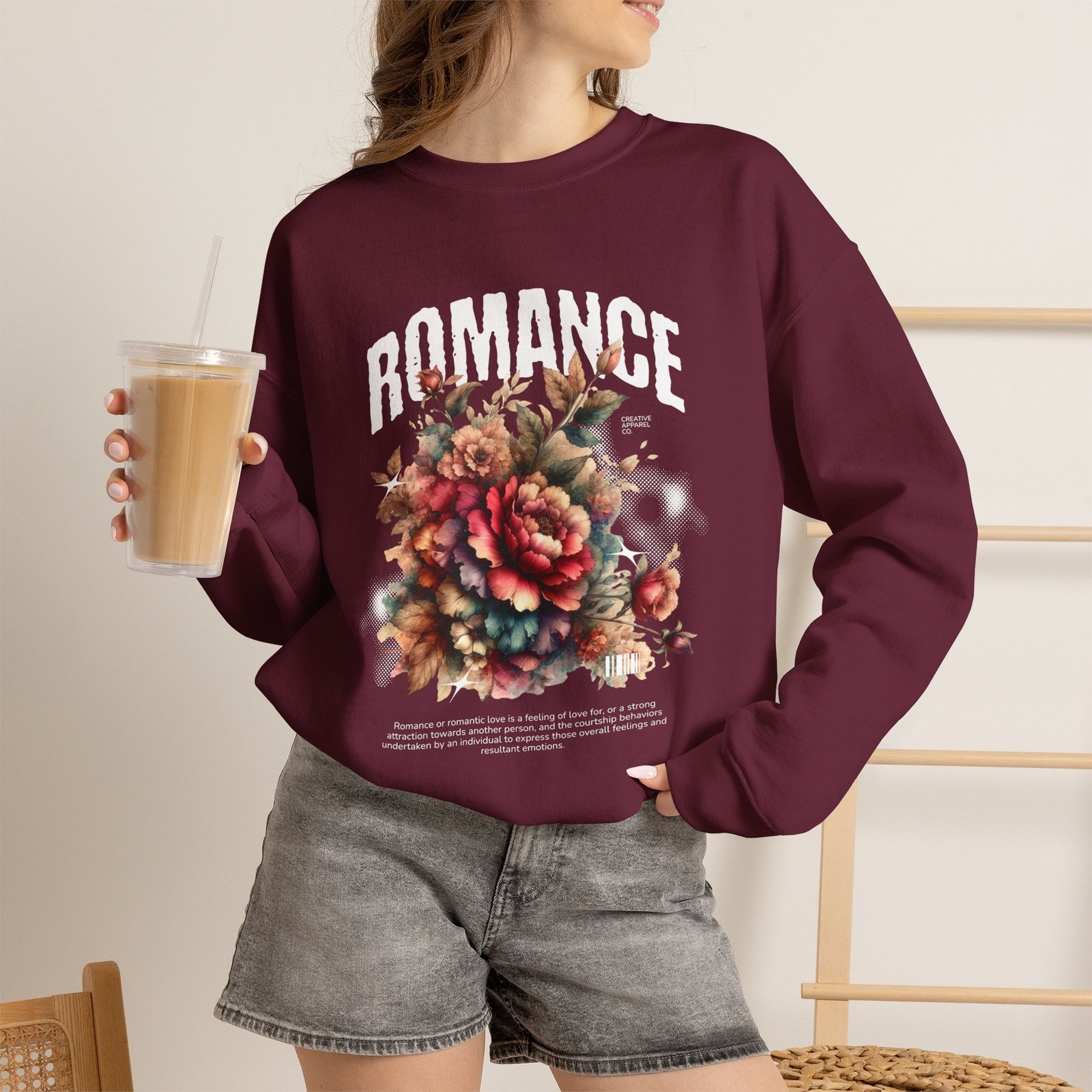 Romance Floral Crewneck Sweatshirt — Vintage Bouquet Graphic - Image 12