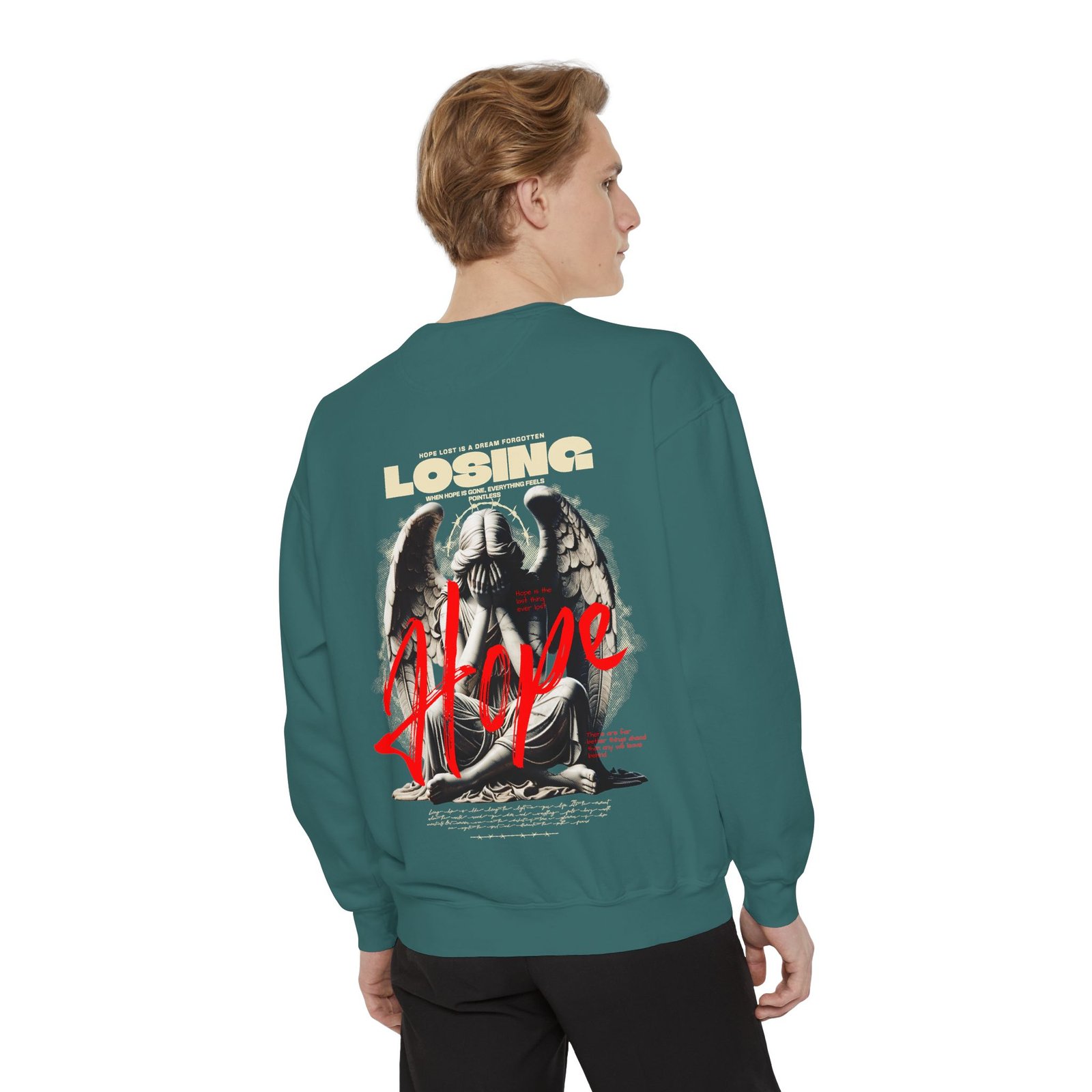 Hope Graphic Sweatshirt — 'Losing Hope' Angel Vintage Streetwear - Image 31