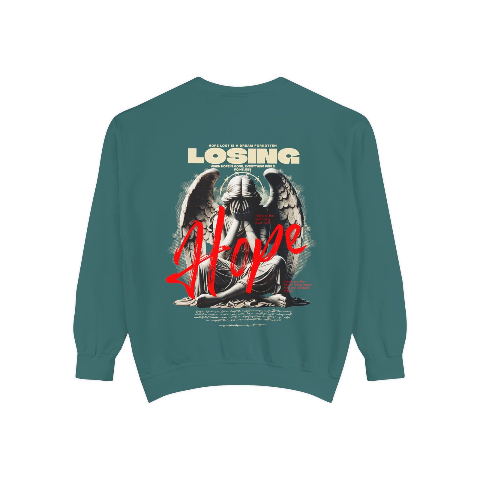 Hope Graphic Sweatshirt — 'Losing Hope' Angel Vintage Streetwear - Image 29