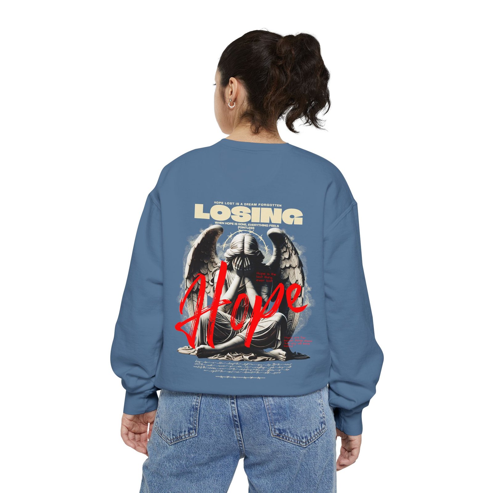 Hope Graphic Sweatshirt — 'Losing Hope' Angel Vintage Streetwear - Image 41