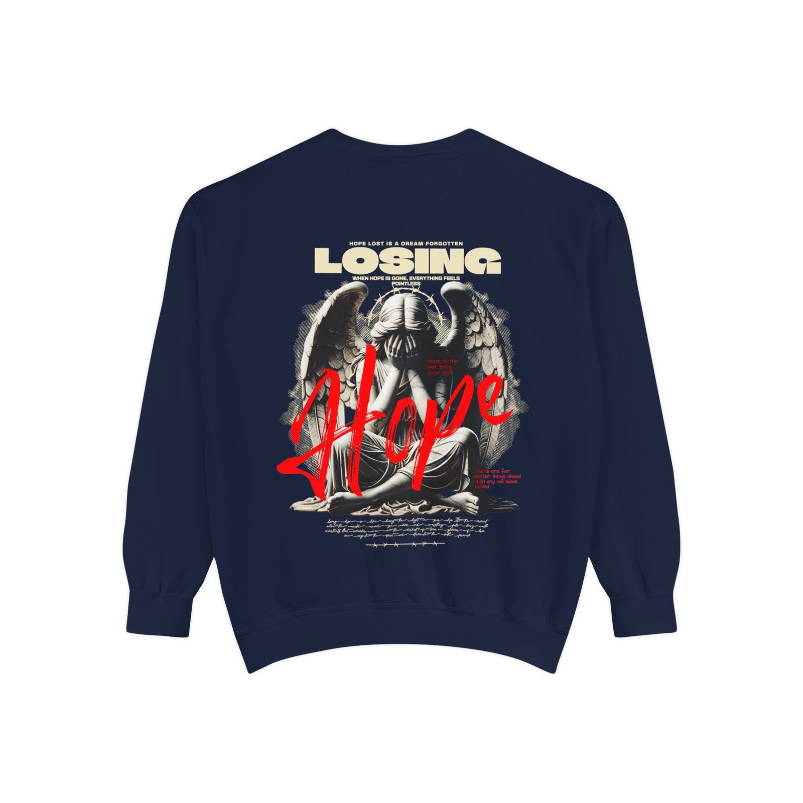 Hope Graphic Sweatshirt — 'Losing Hope' Angel Vintage Streetwear - Image 5