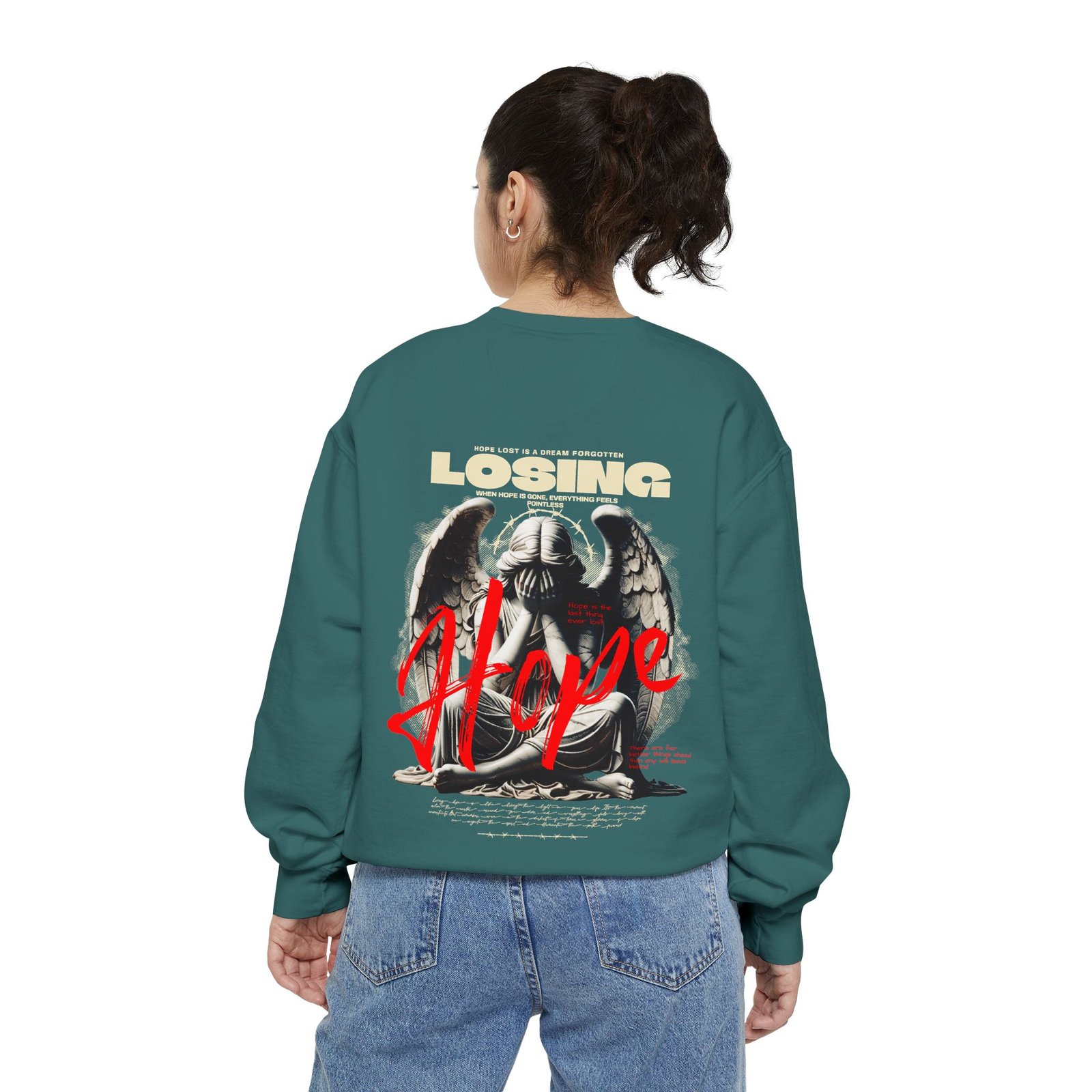 Hope Graphic Sweatshirt — 'Losing Hope' Angel Vintage Streetwear - Image 33