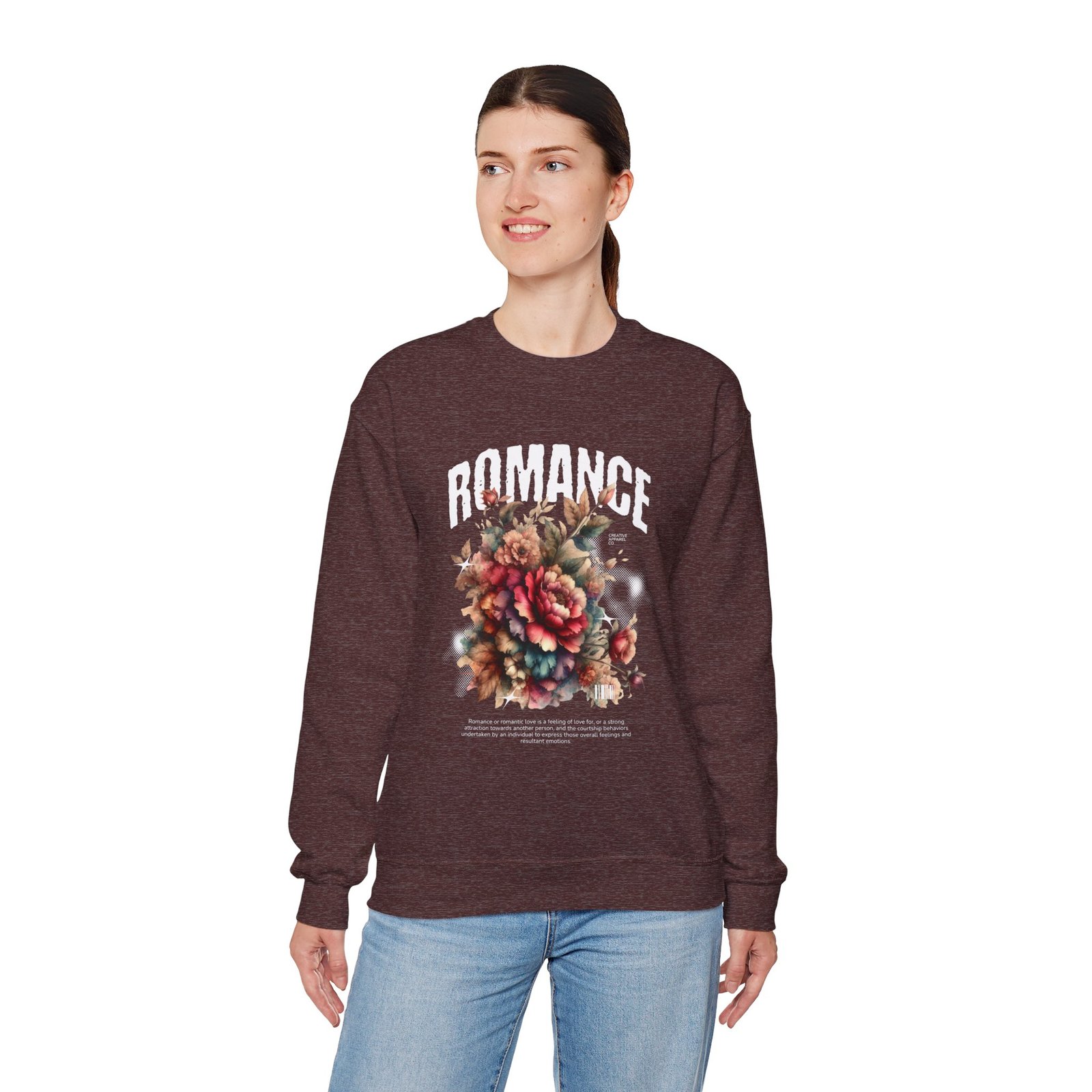 Romance Floral Crewneck Sweatshirt — Vintage Bouquet Graphic - Image 6