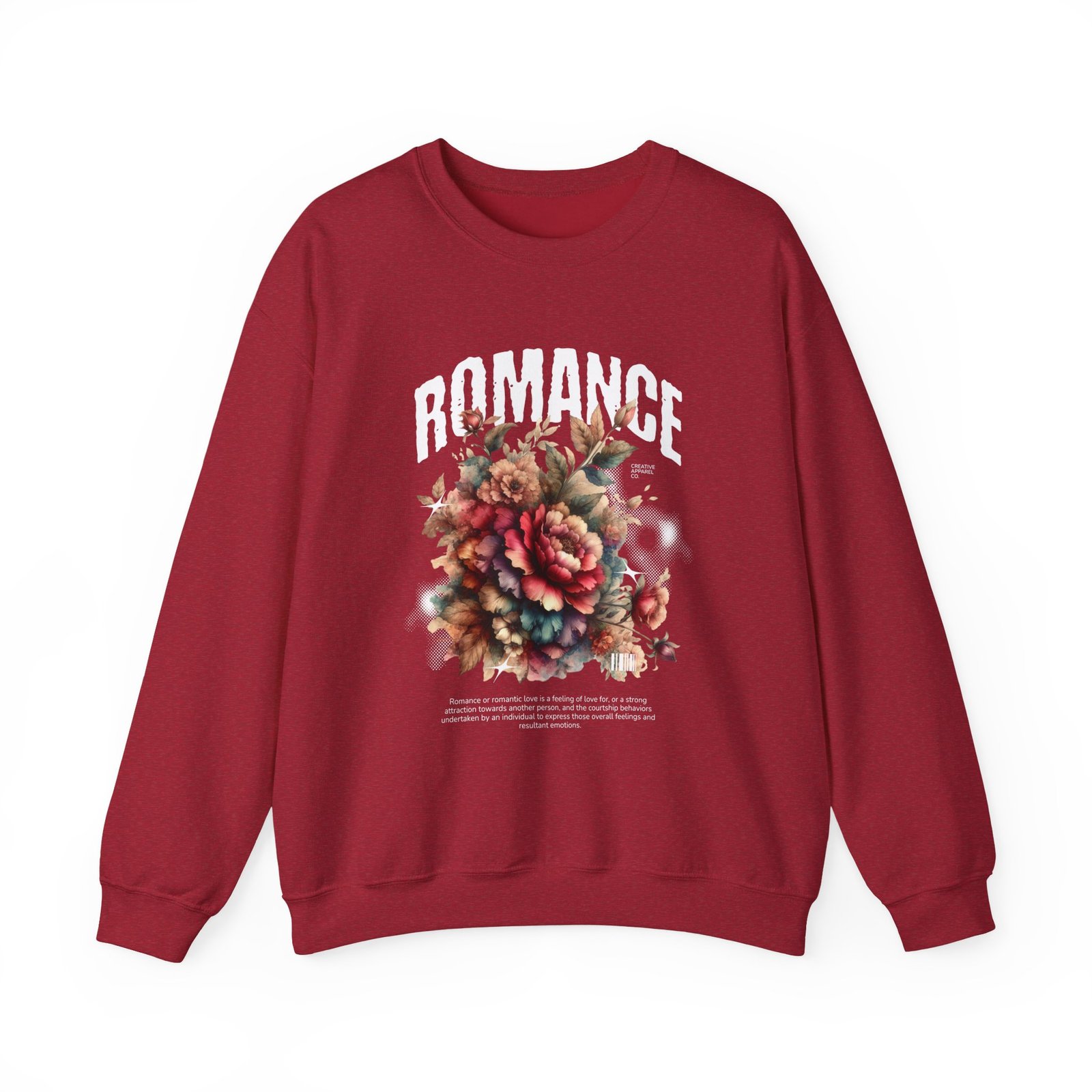 Romance Floral Crewneck Sweatshirt — Vintage Bouquet Graphic - Image 2