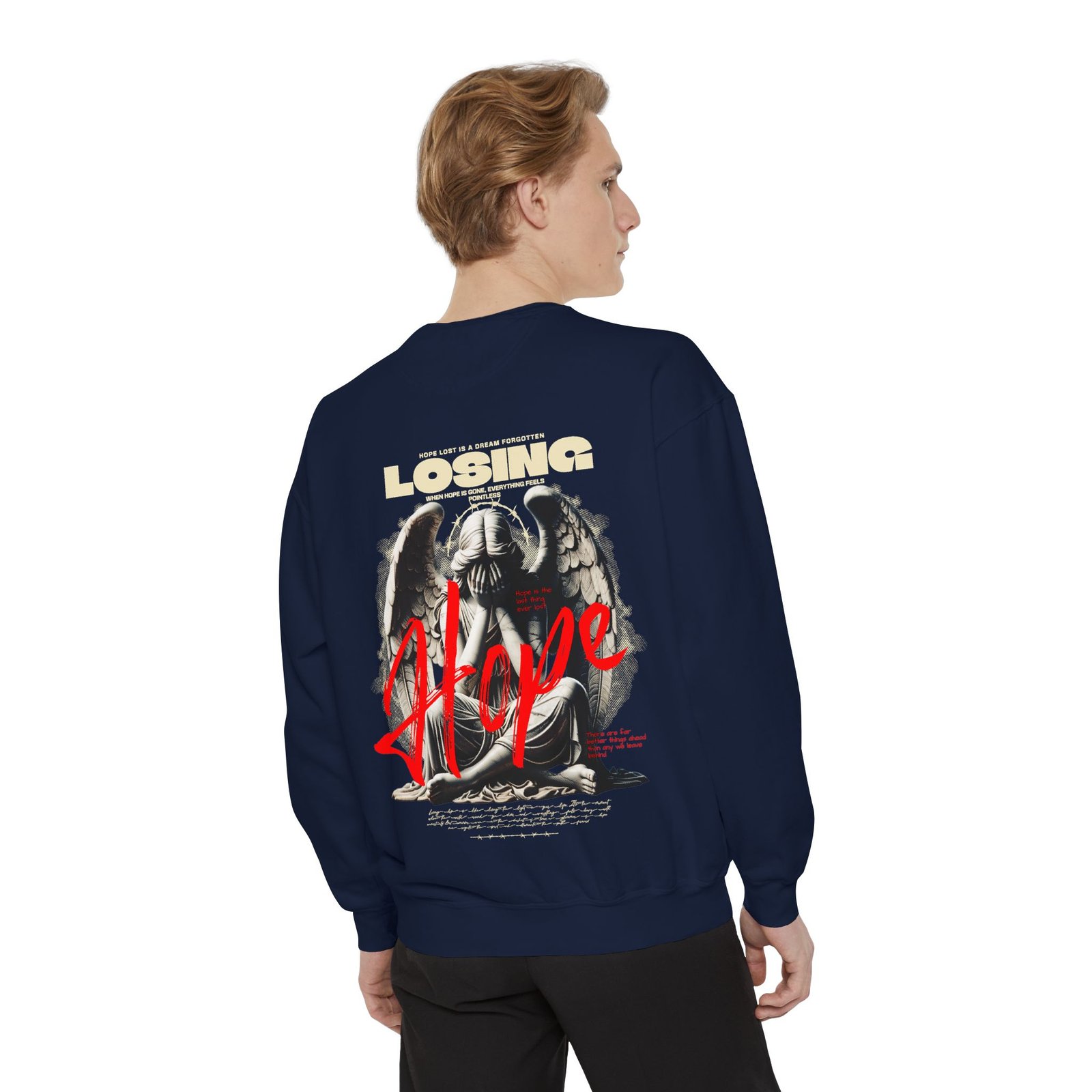 Hope Graphic Sweatshirt — 'Losing Hope' Angel Vintage Streetwear - Image 7