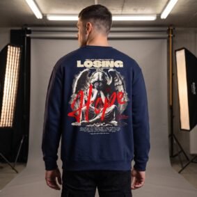 Hope Graphic Sweatshirt — 'Losing Hope' Angel Vintage Streetwear