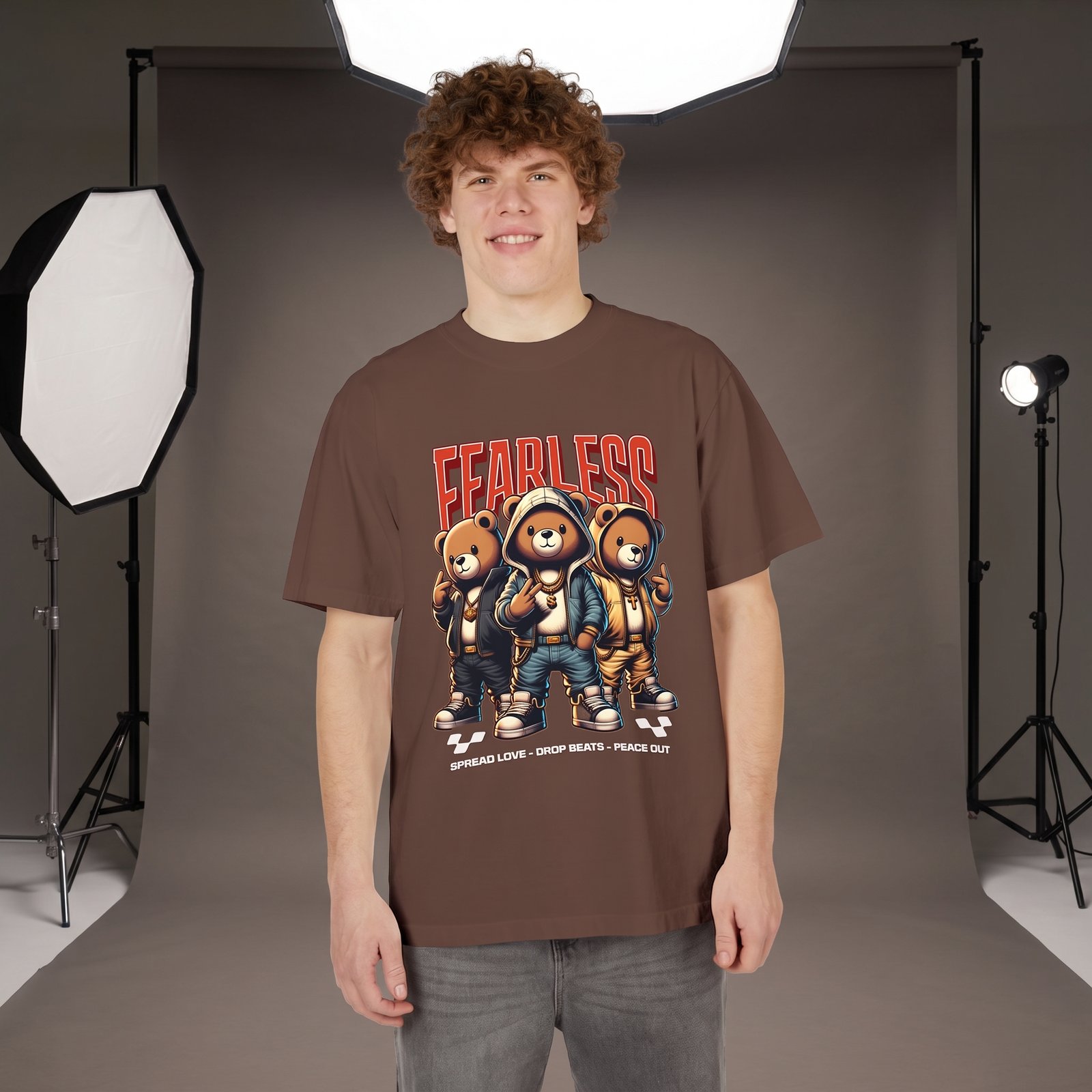 Fearless Bear Crew T-Shirt — Graphic Streetwear Tee - Image 5
