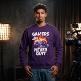 Gamers Never Quit Crewneck Sweatshirt