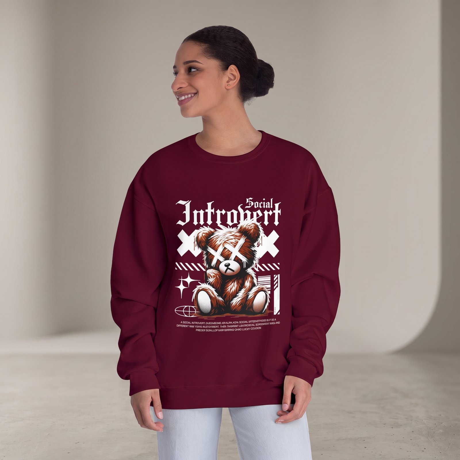 Introvert Social Bear Sweatshirt — Cozy Graphic Crewneck for Homebodies - Image 23