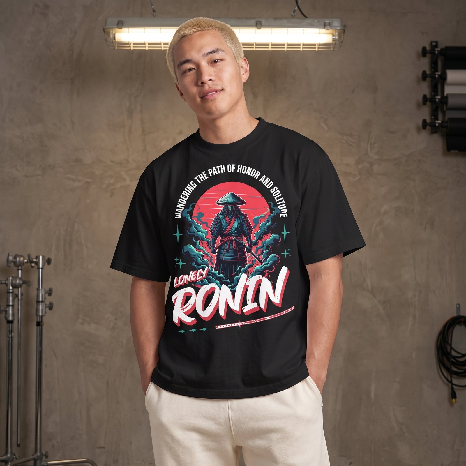 Lonely Ronin Samurai T-Shirt — Vintage Retro Japanese Warrior Tee