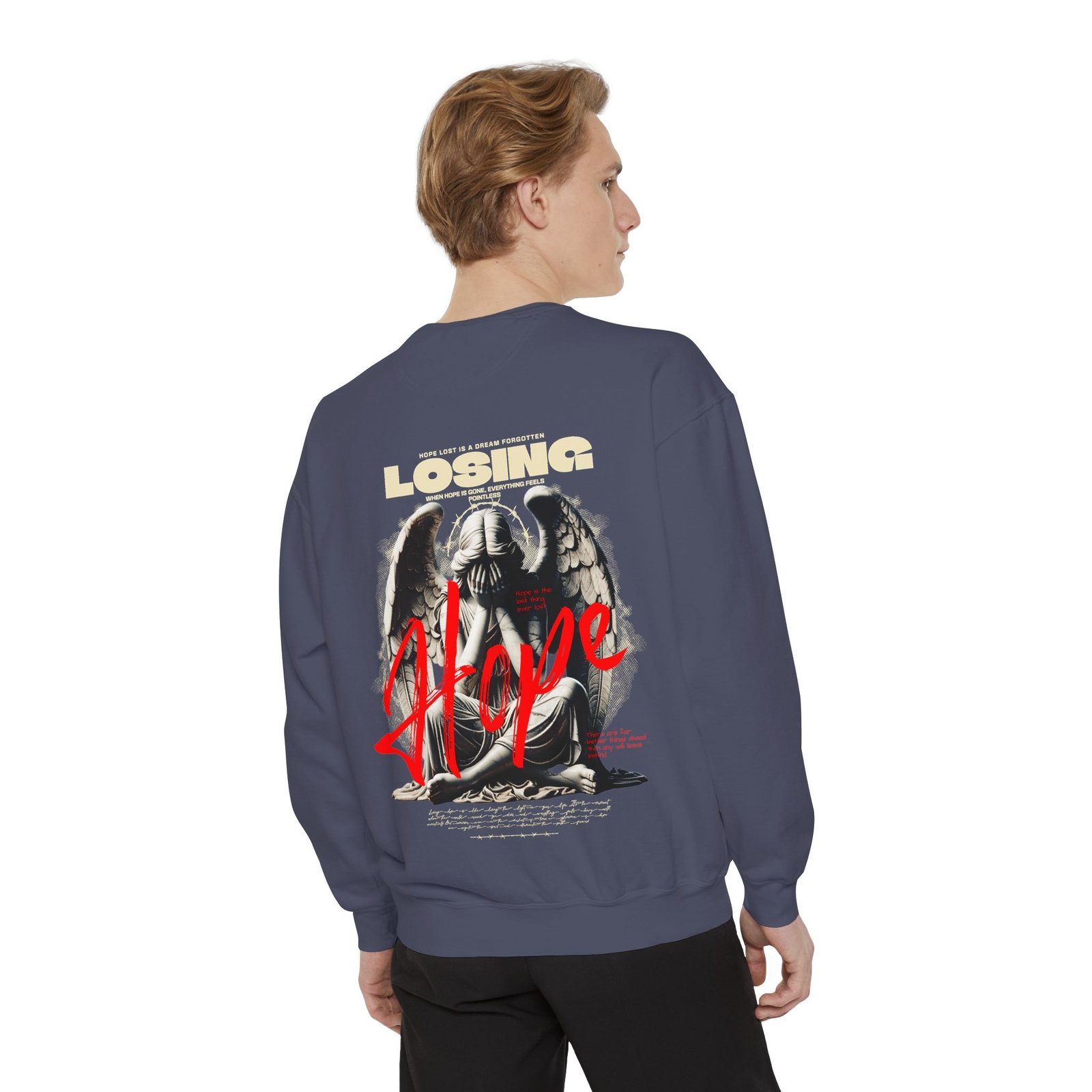 Hope Graphic Sweatshirt — 'Losing Hope' Angel Vintage Streetwear - Image 47
