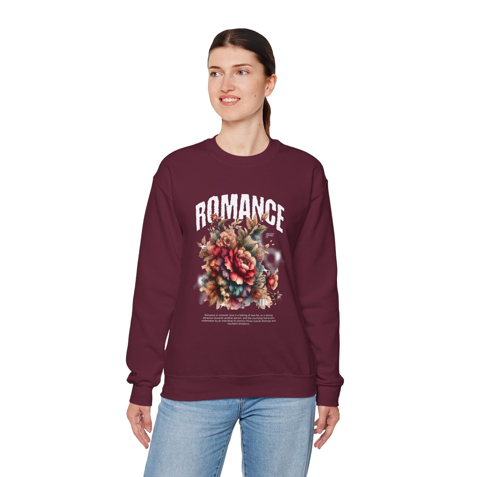Romance Floral Crewneck Sweatshirt — Vintage Bouquet Graphic - Image 13