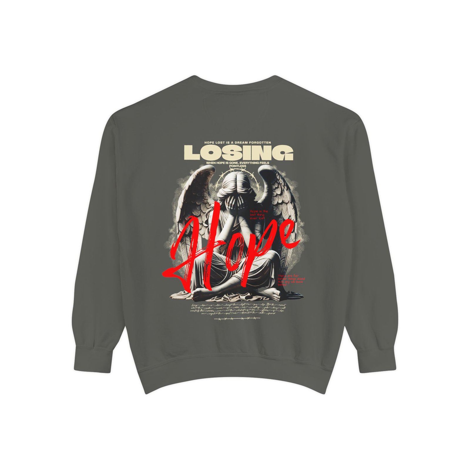 Hope Graphic Sweatshirt — 'Losing Hope' Angel Vintage Streetwear - Image 12