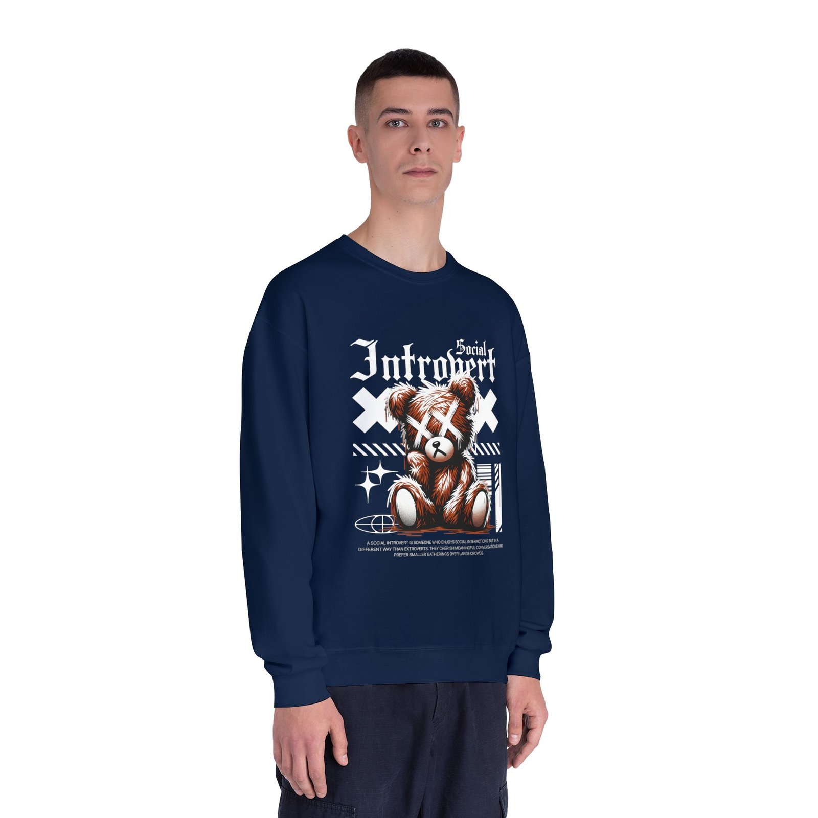 Introvert Social Bear Sweatshirt — Cozy Graphic Crewneck for Homebodies - Image 13