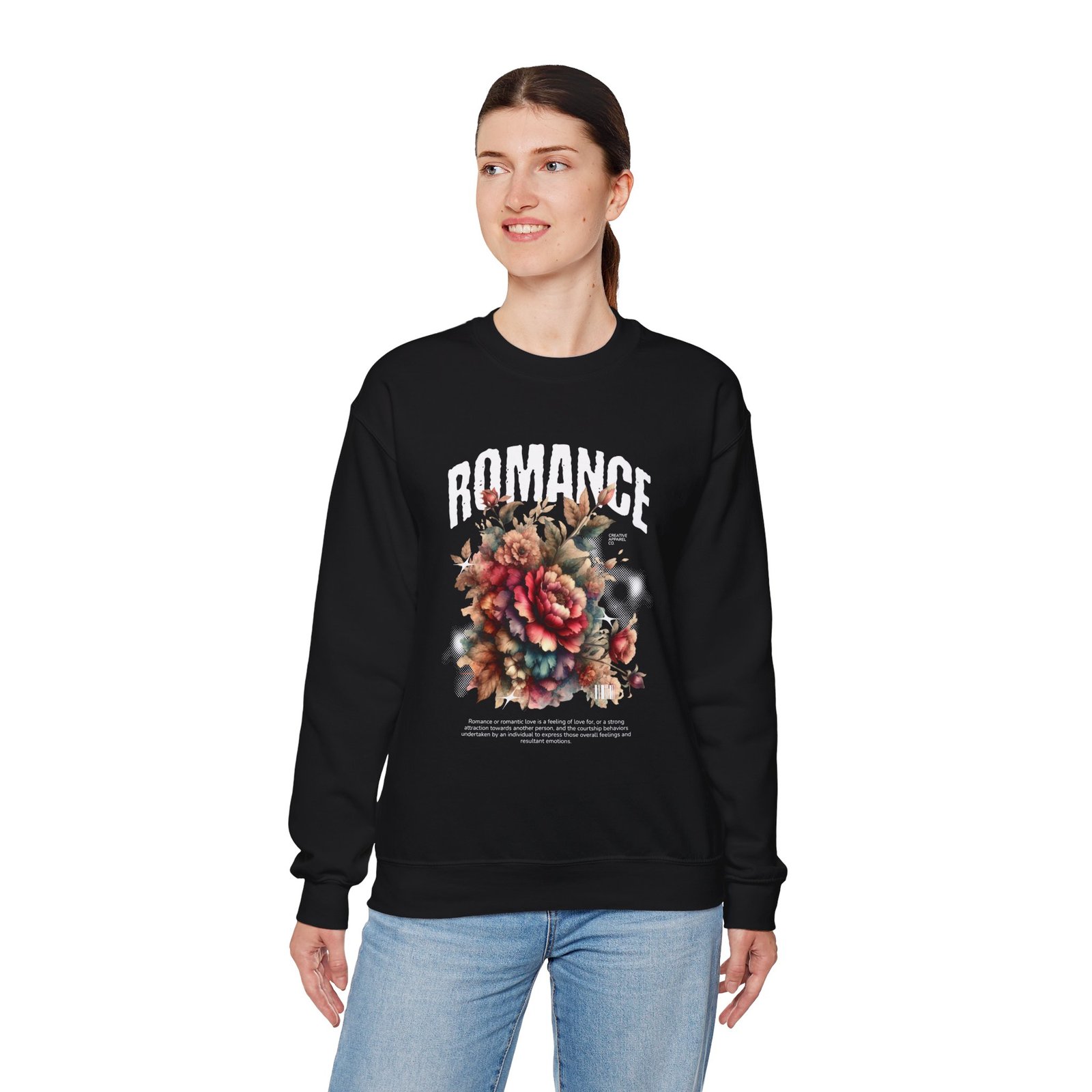 Romance Floral Crewneck Sweatshirt — Vintage Bouquet Graphic - Image 9