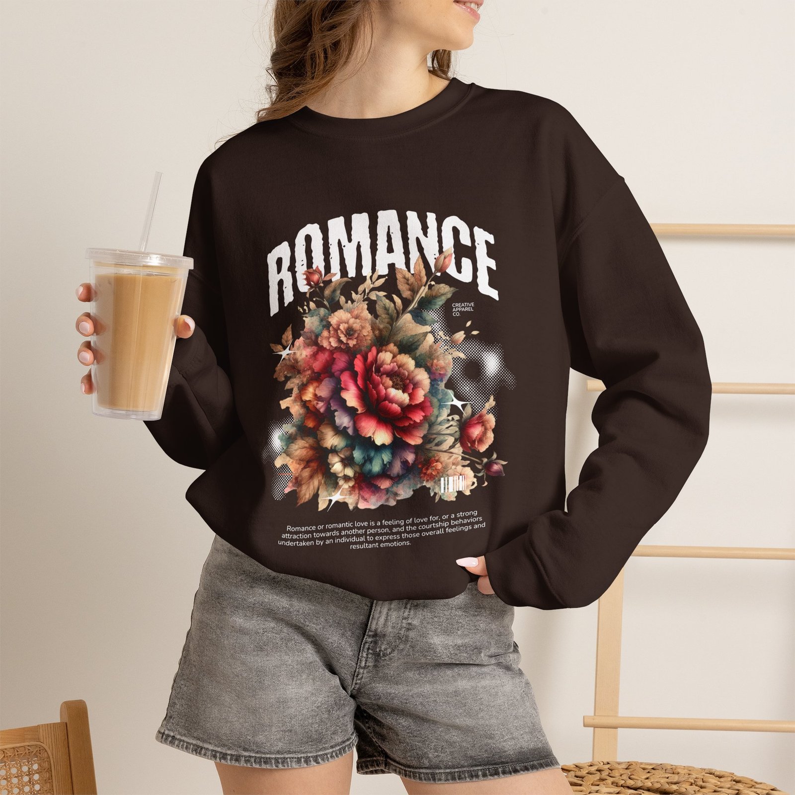 Romance Floral Crewneck Sweatshirt — Vintage Bouquet Graphic - Image 15