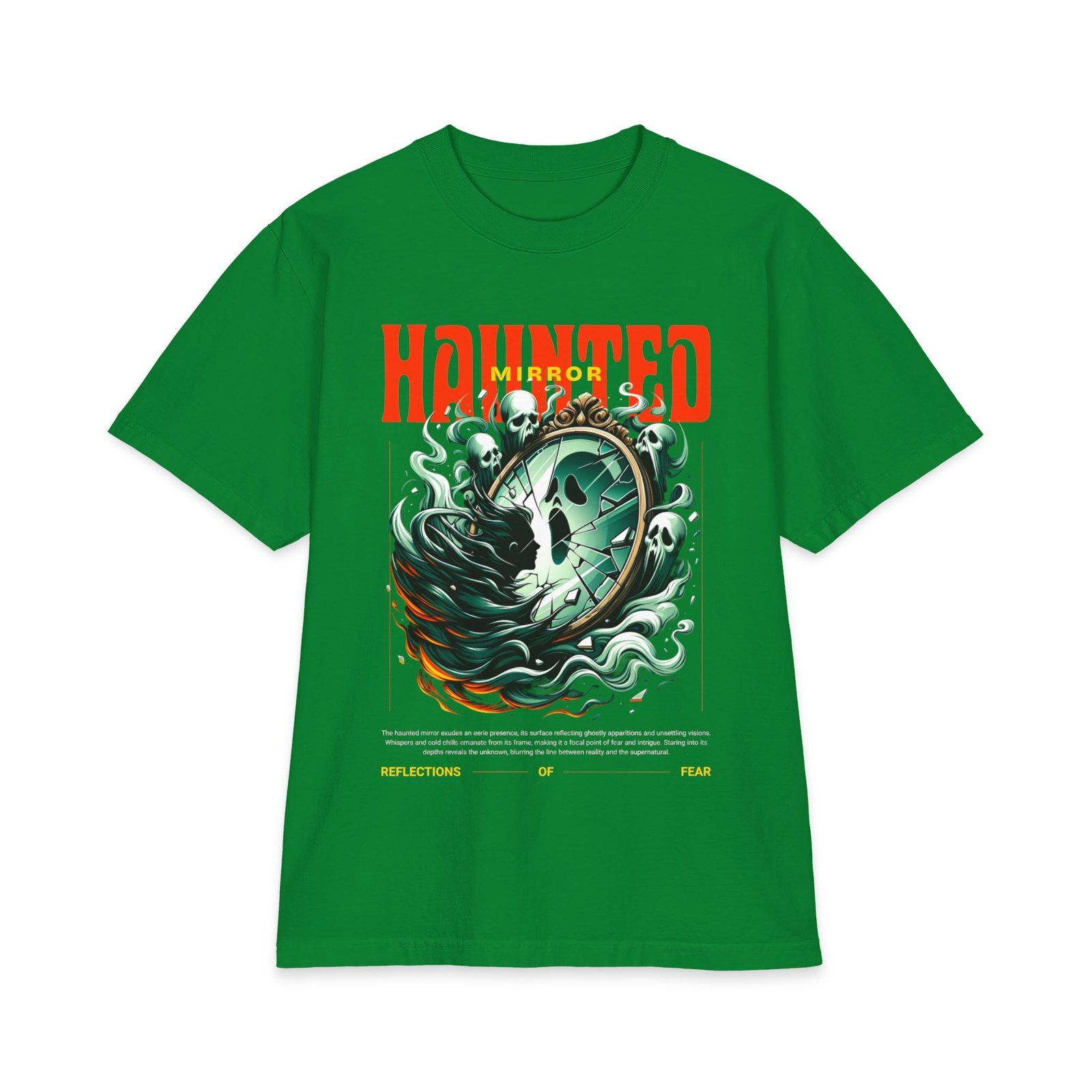 Haunted Mirror Graphic T-Shirt — Spooky Ghost Wave Halloween Tee - Image 6