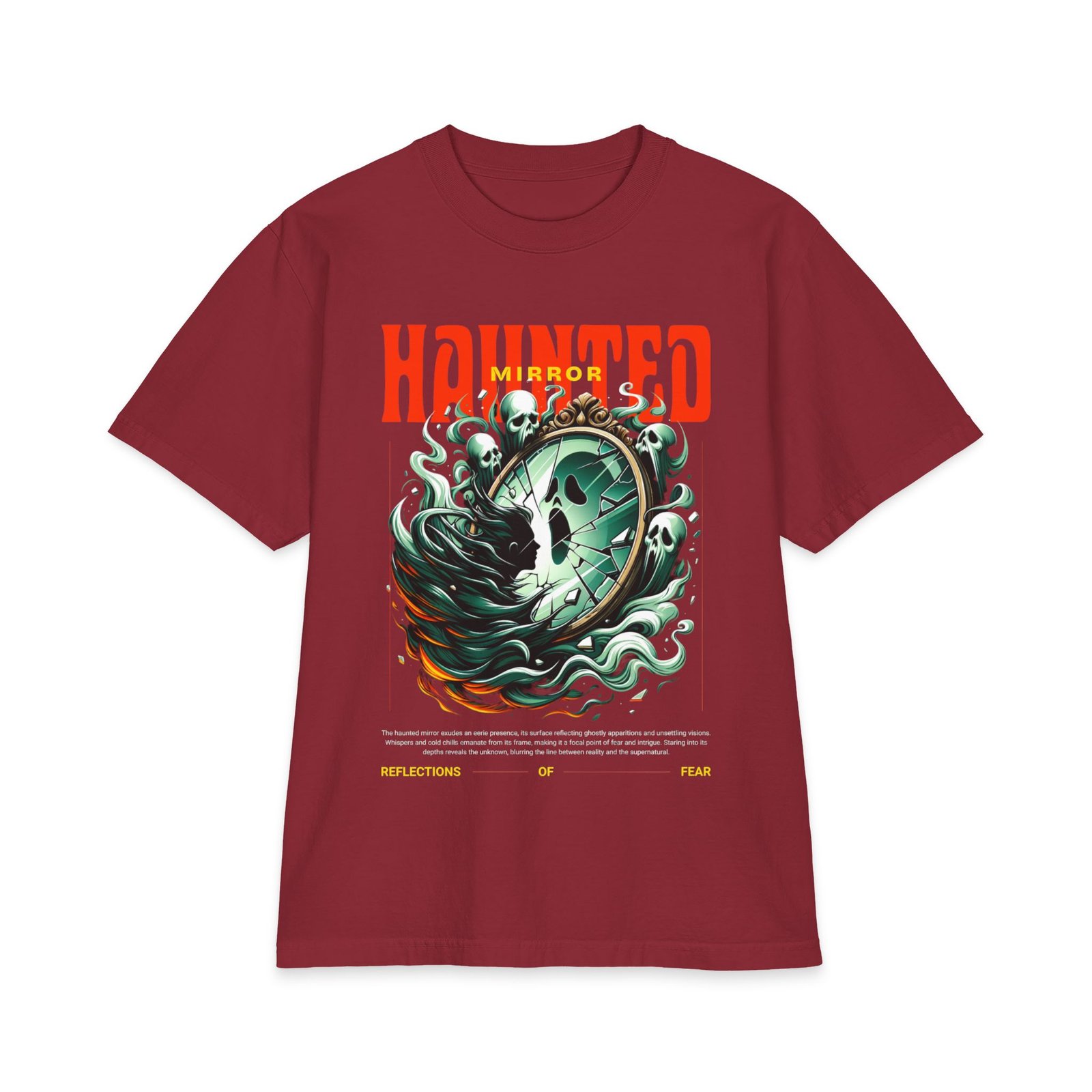 Haunted Mirror Graphic T-Shirt — Spooky Ghost Wave Halloween Tee - Image 8