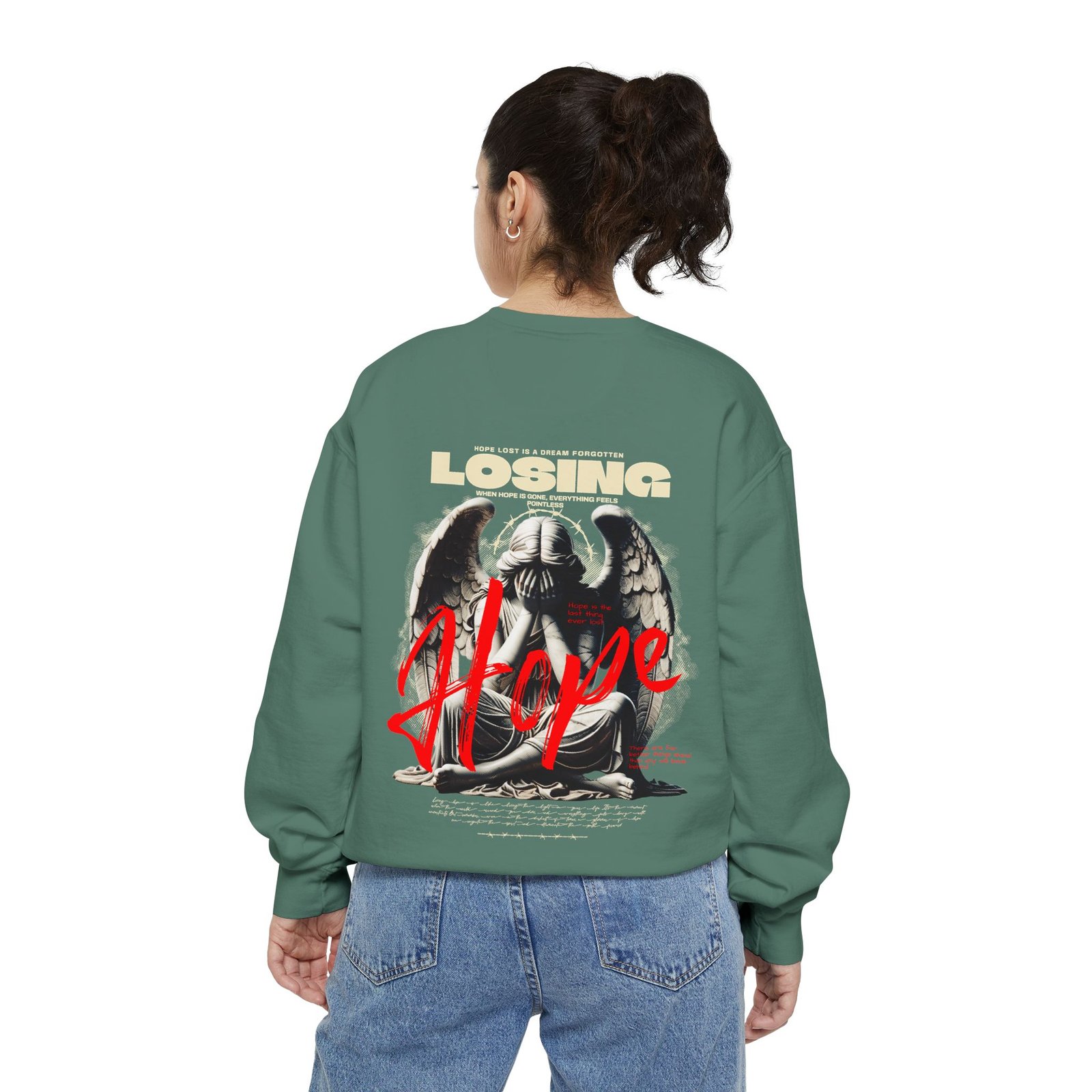 Hope Graphic Sweatshirt — 'Losing Hope' Angel Vintage Streetwear - Image 25
