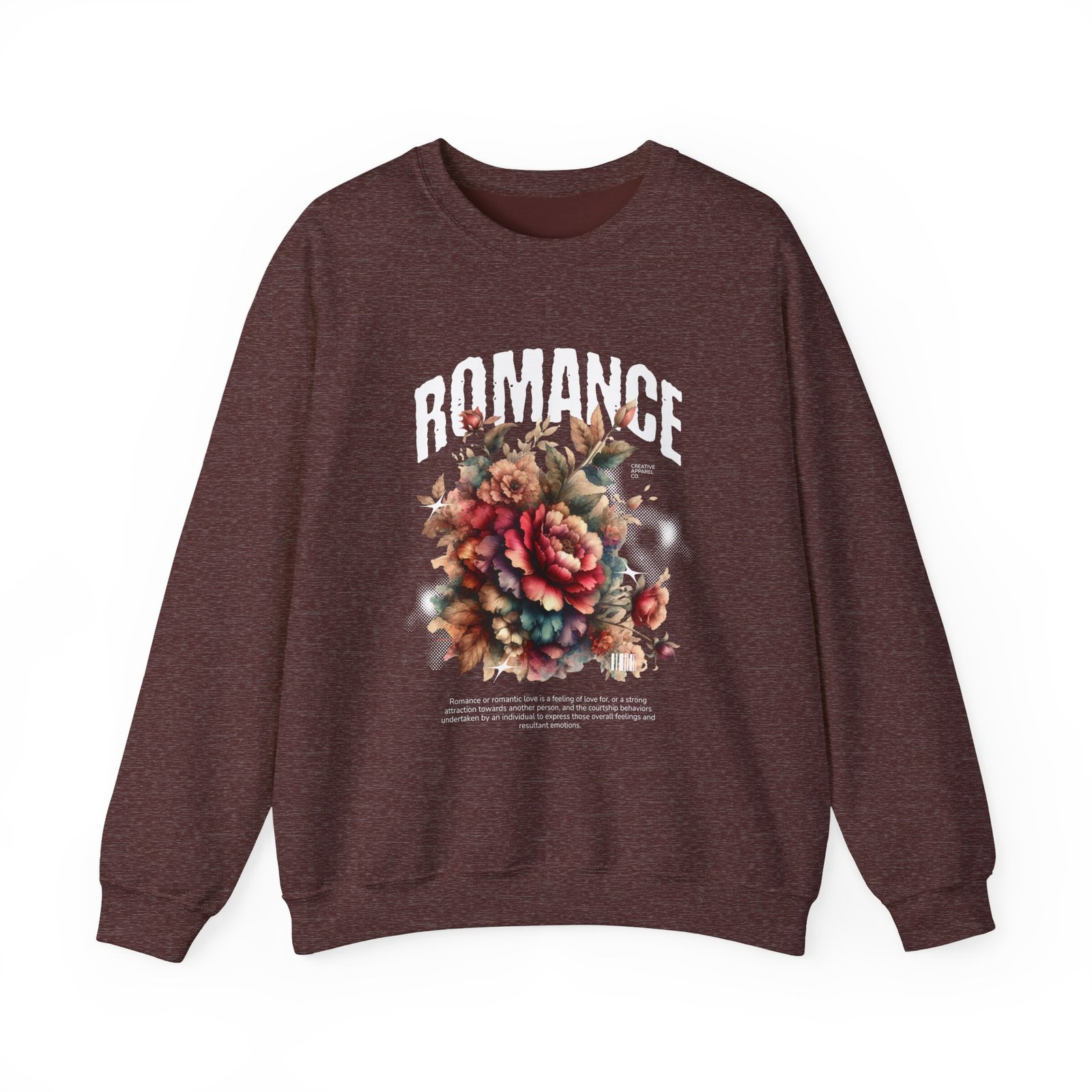 Romance Floral Crewneck Sweatshirt — Vintage Bouquet Graphic - Image 4