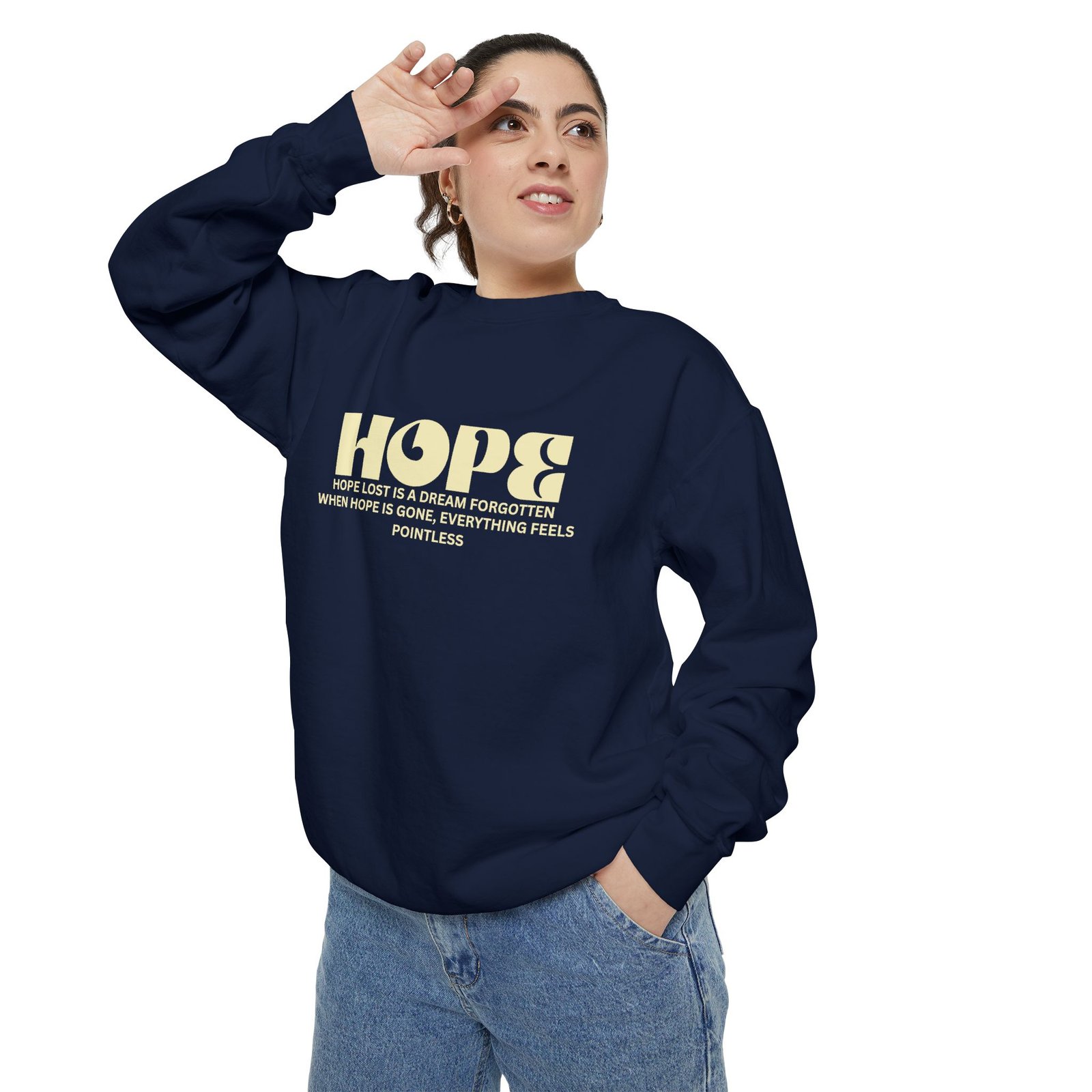 Hope Graphic Sweatshirt — 'Losing Hope' Angel Vintage Streetwear - Image 3