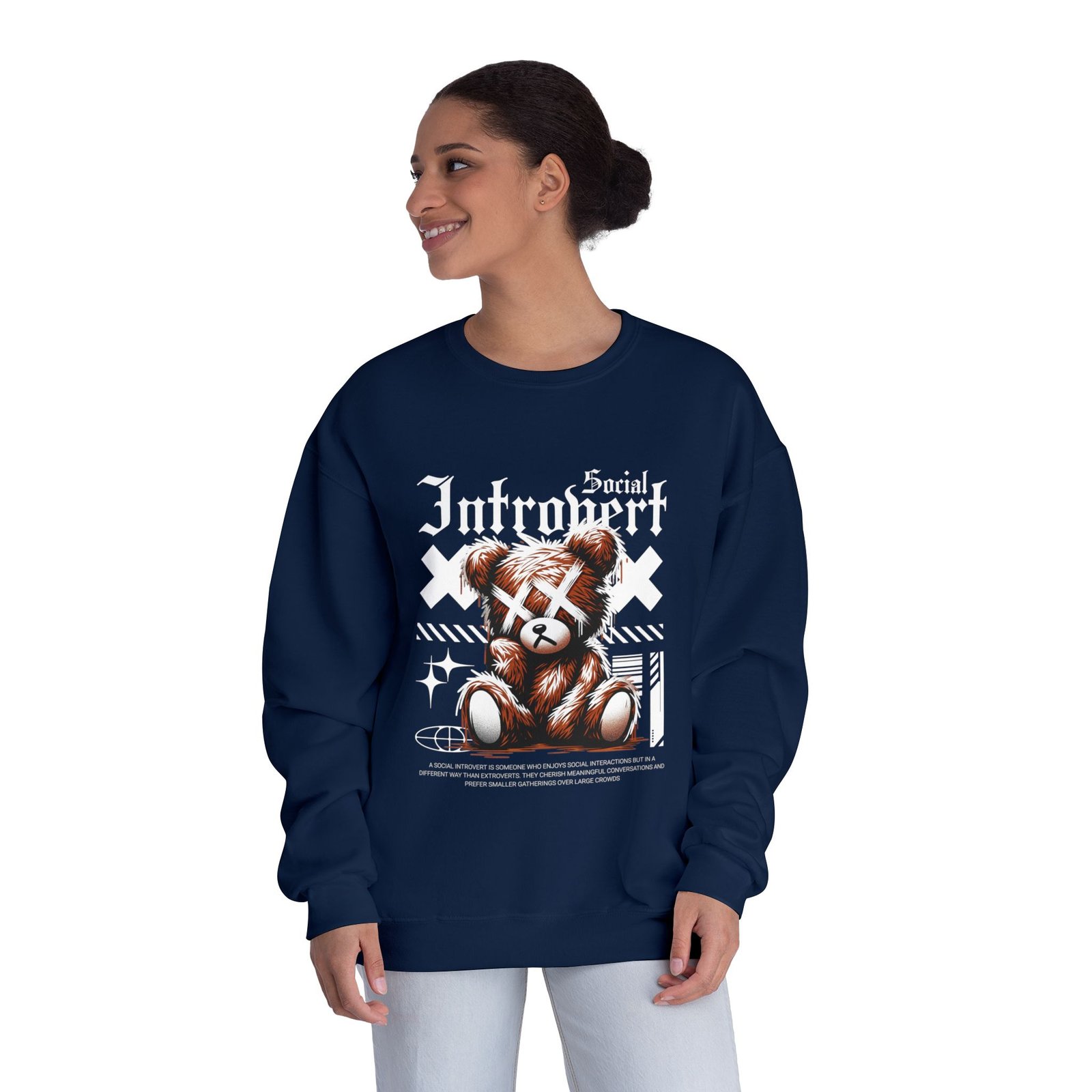 Introvert Social Bear Sweatshirt — Cozy Graphic Crewneck for Homebodies - Image 15