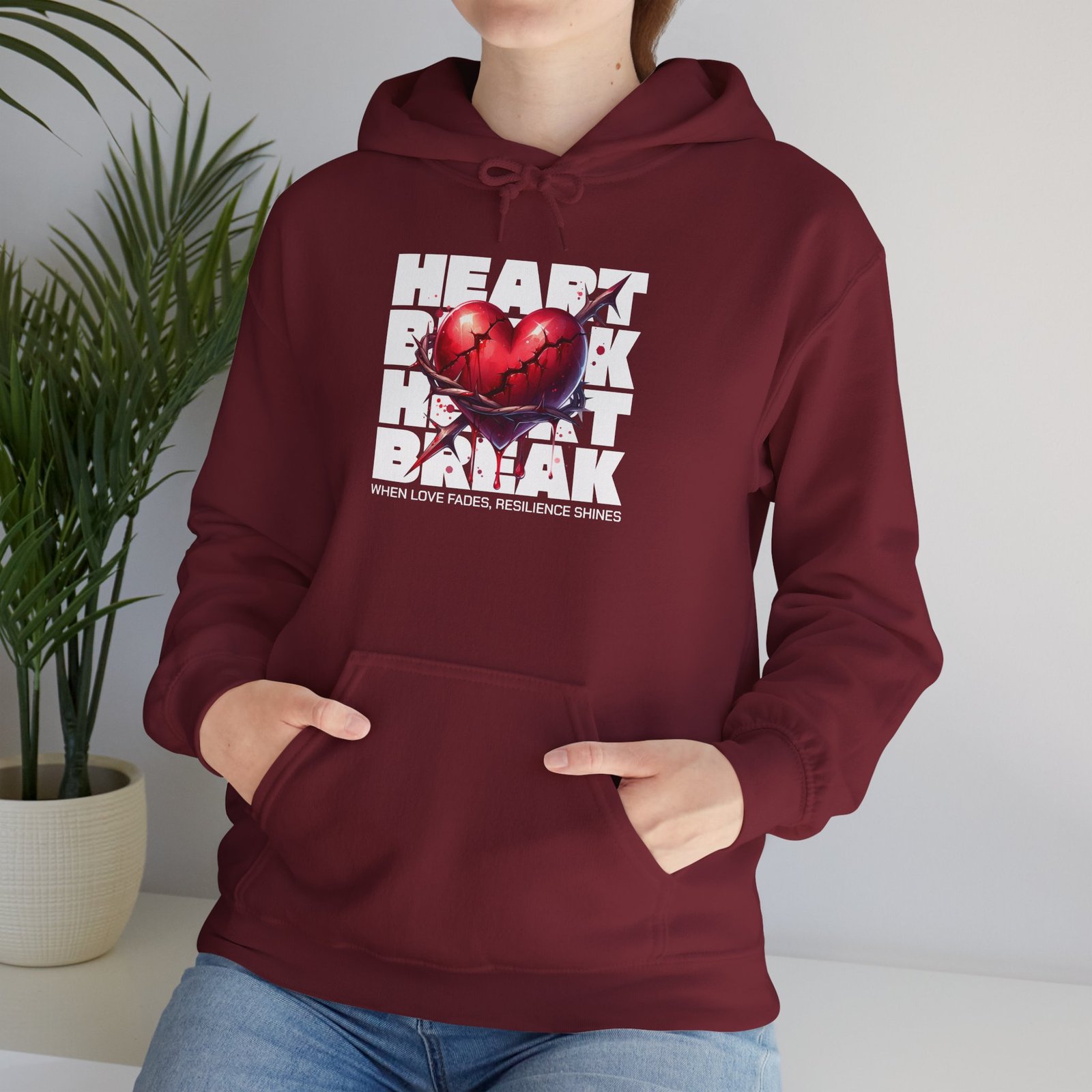 Heart Rock Dakota Hoodie — Heartbroken South Dakota Pride Pullover - Image 4