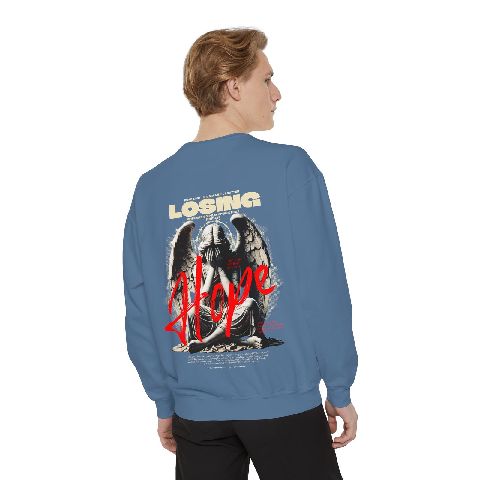 Hope Graphic Sweatshirt — 'Losing Hope' Angel Vintage Streetwear - Image 39