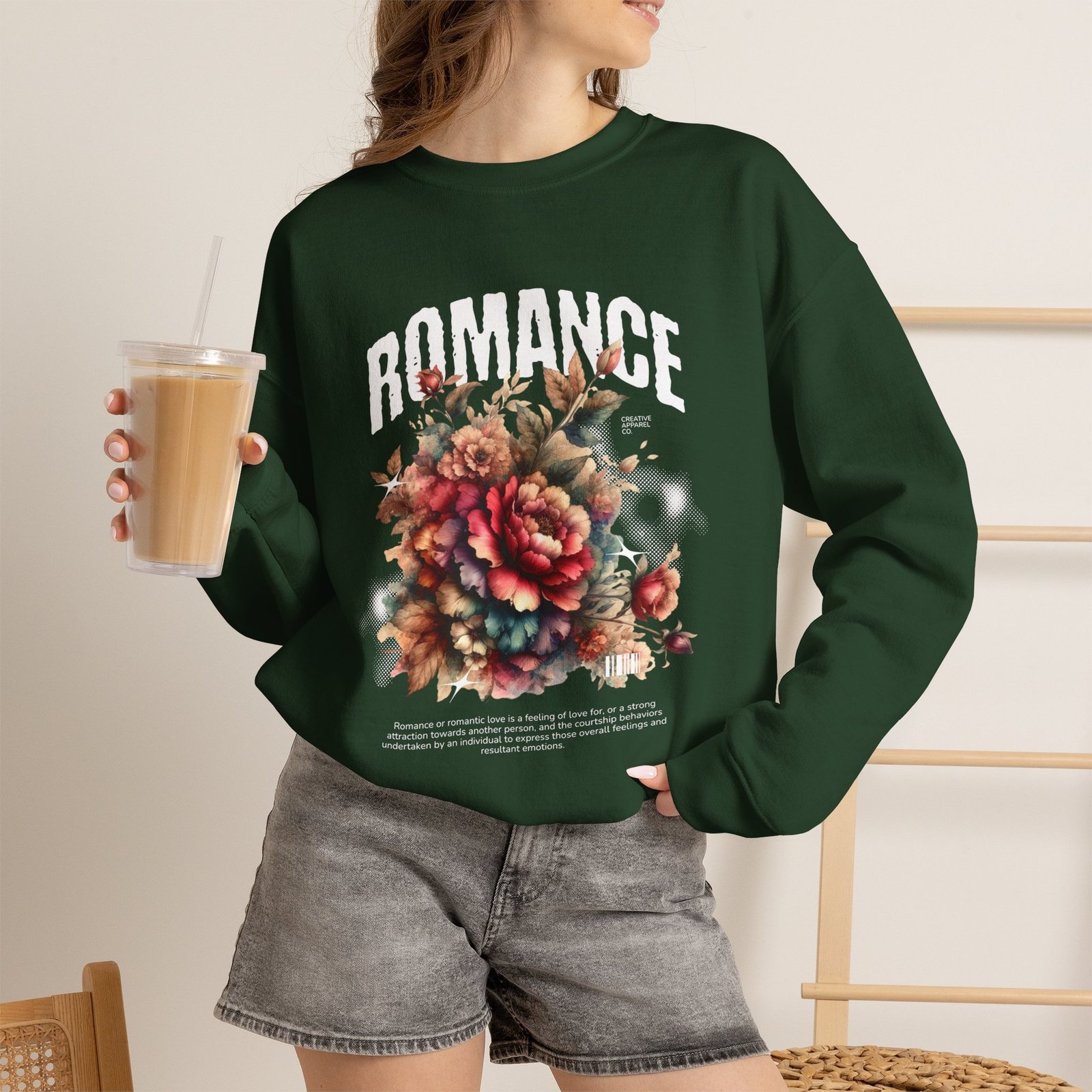 Romance Floral Crewneck Sweatshirt — Vintage Bouquet Graphic - Image 18